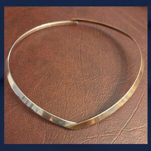 Vintage Ed Levin Sterling Silver and Bronze Modernist Choker Necklace